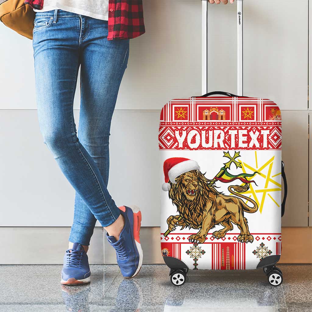 Personalized Ethiopia Christmas Luggage Cover Lion of Judah - Melikam Gena! - Wonder Print Shop