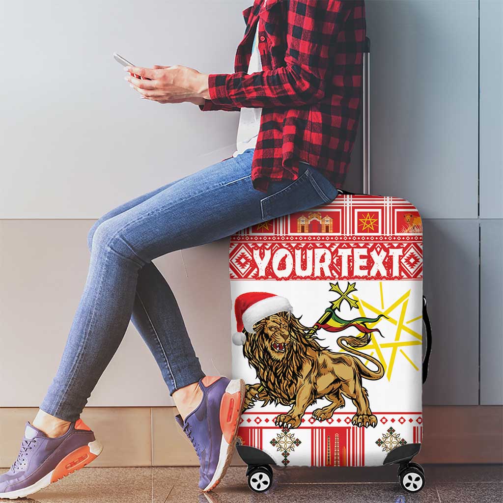 Personalized Ethiopia Christmas Luggage Cover Lion of Judah - Melikam Gena! - Wonder Print Shop