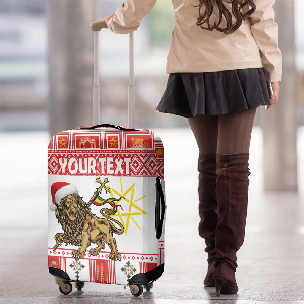Personalized Ethiopia Christmas Luggage Cover Lion of Judah - Melikam Gena! - Wonder Print Shop
