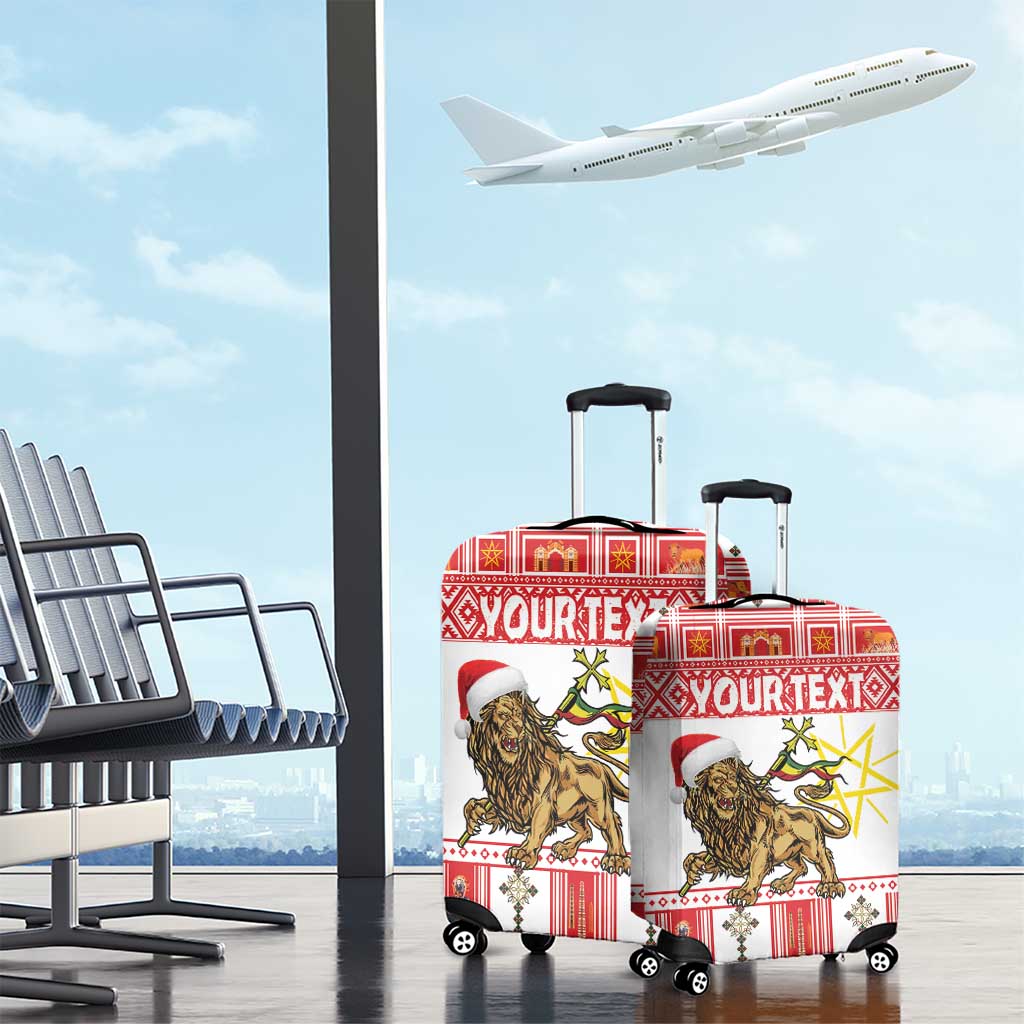 Personalized Ethiopia Christmas Luggage Cover Lion of Judah - Melikam Gena! - Wonder Print Shop