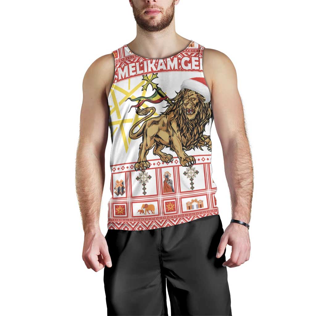 Personalized Ethiopia Christmas Men Tank Top Lion of Judah - Melikam Gena! - Wonder Print Shop