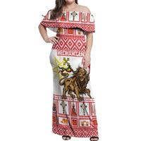 Personalized Ethiopia Christmas Off Shoulder Maxi Dress Lion of Judah - Melikam Gena! - Wonder Print Shop