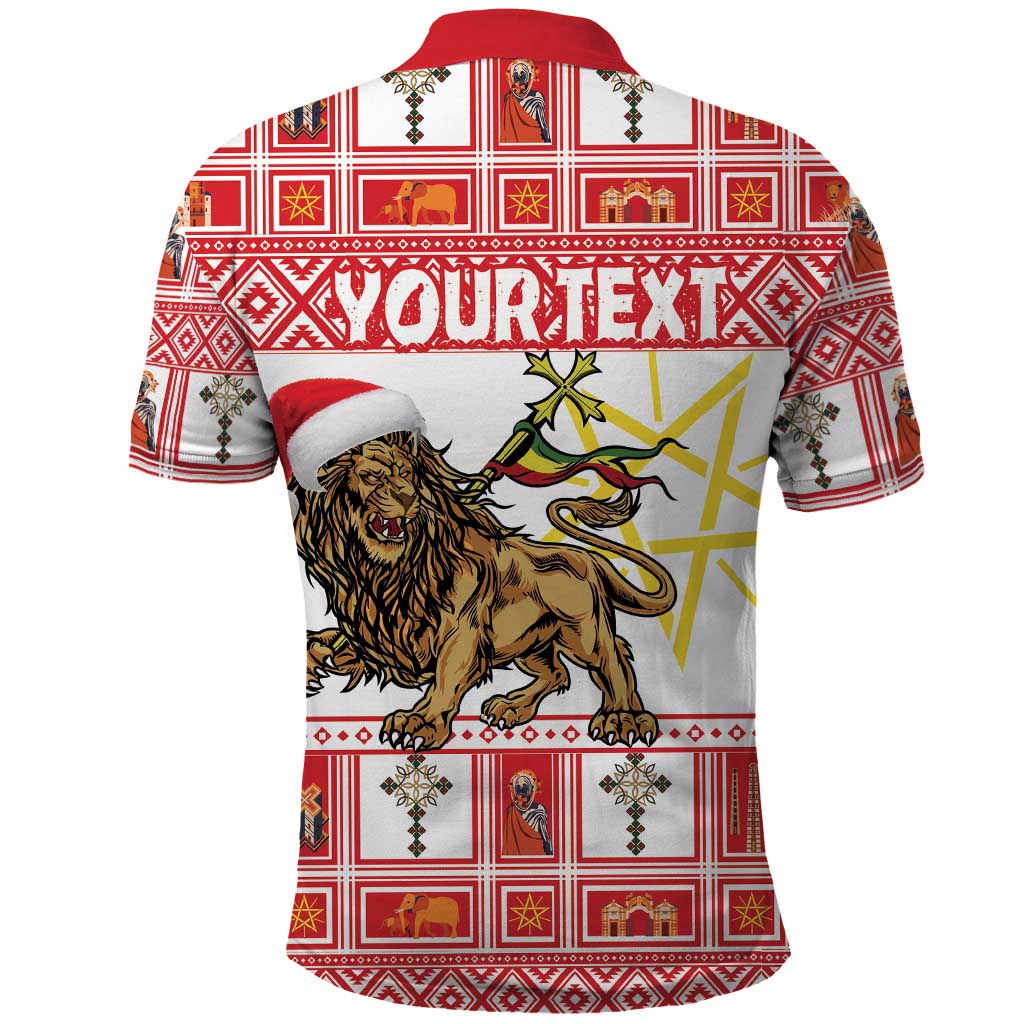 Personalized Ethiopia Christmas Polo Shirt Lion of Judah - Melikam Gena! - Wonder Print Shop