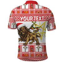 Personalized Ethiopia Christmas Polo Shirt Lion of Judah - Melikam Gena! - Wonder Print Shop