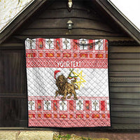 Personalized Ethiopia Christmas Quilt Lion of Judah - Melikam Gena! - Wonder Print Shop