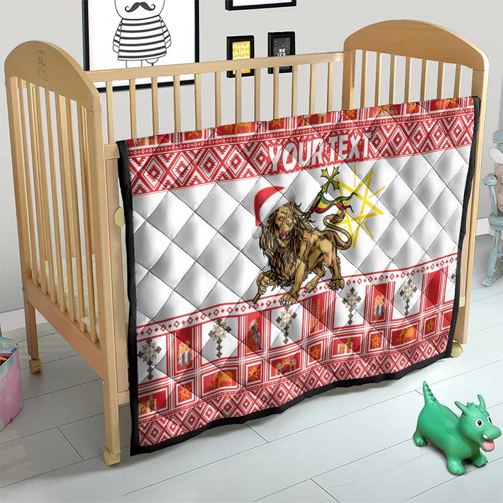 Personalized Ethiopia Christmas Quilt Lion of Judah - Melikam Gena! - Wonder Print Shop