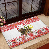 Personalized Ethiopia Christmas Rubber Doormat Lion of Judah - Melikam Gena! - Wonder Print Shop
