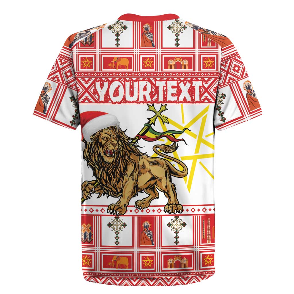 Personalized Ethiopia Christmas Rugby Jersey Lion of Judah - Melikam Gena! - Wonder Print Shop
