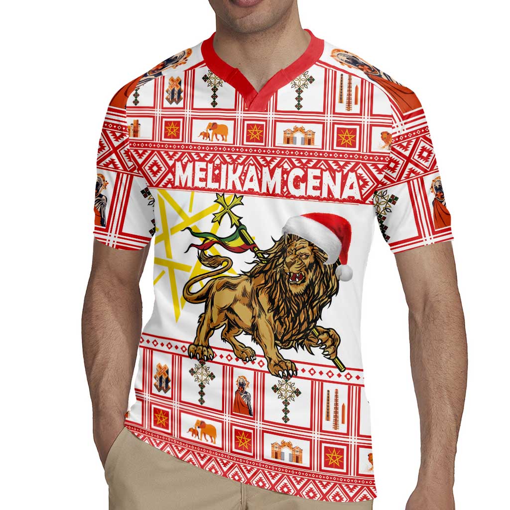 Personalized Ethiopia Christmas Rugby Jersey Lion of Judah - Melikam Gena! - Wonder Print Shop