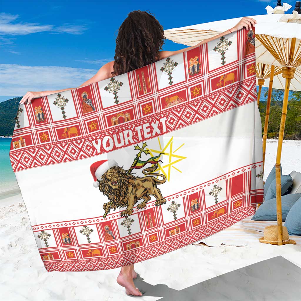 Personalized Ethiopia Christmas Sarong Lion of Judah - Melikam Gena! - Wonder Print Shop