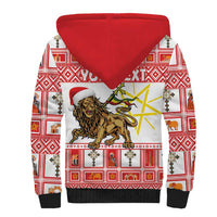 Personalized Ethiopia Christmas Sherpa Hoodie Lion of Judah - Melikam Gena! - Wonder Print Shop