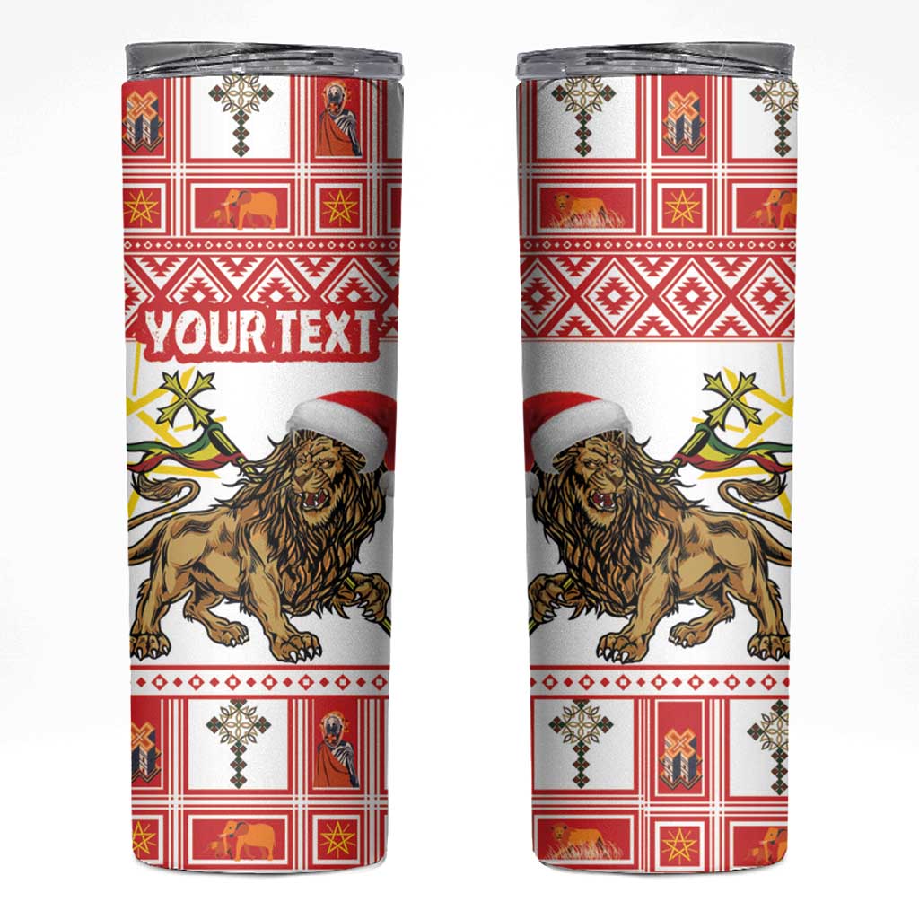 Personalized Ethiopia Christmas Skinny Tumbler Lion of Judah - Melikam Gena! - Wonder Print Shop