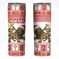 Personalized Ethiopia Christmas Skinny Tumbler Lion of Judah - Melikam Gena! - Wonder Print Shop