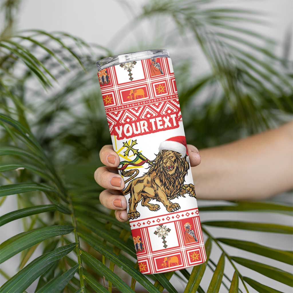 Personalized Ethiopia Christmas Skinny Tumbler Lion of Judah - Melikam Gena! - Wonder Print Shop