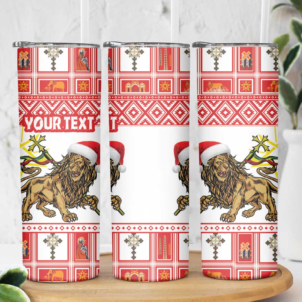 Personalized Ethiopia Christmas Skinny Tumbler Lion of Judah - Melikam Gena! - Wonder Print Shop
