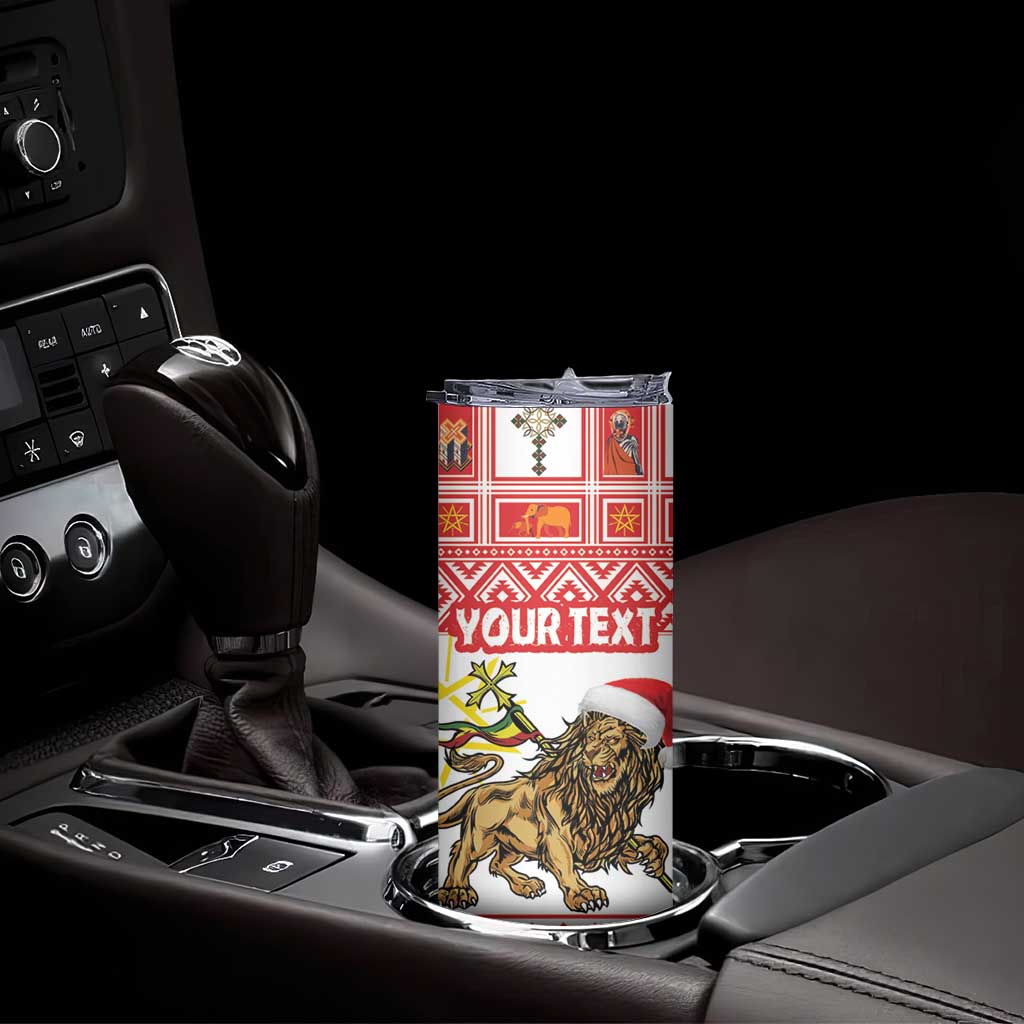 Personalized Ethiopia Christmas Skinny Tumbler Lion of Judah - Melikam Gena! - Wonder Print Shop