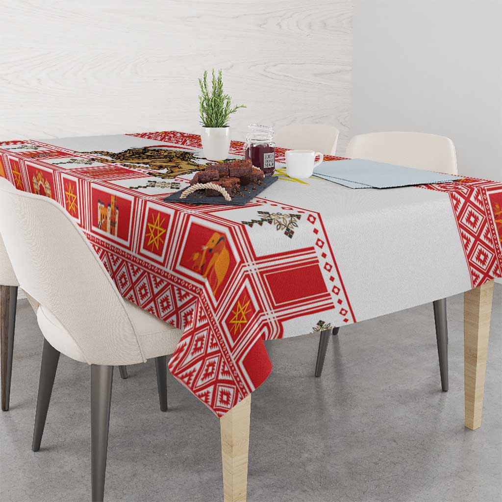 Personalized Ethiopia Christmas Tablecloth Lion of Judah - Melikam Gena! - Wonder Print Shop