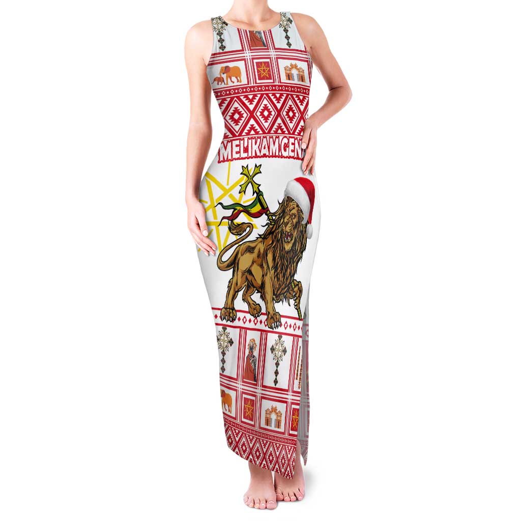 Personalized Ethiopia Christmas Tank Maxi Dress Lion of Judah - Melikam Gena! - Wonder Print Shop
