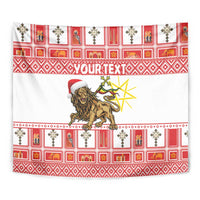 Personalized Ethiopia Christmas Tapestry Lion of Judah - Melikam Gena! - Wonder Print Shop