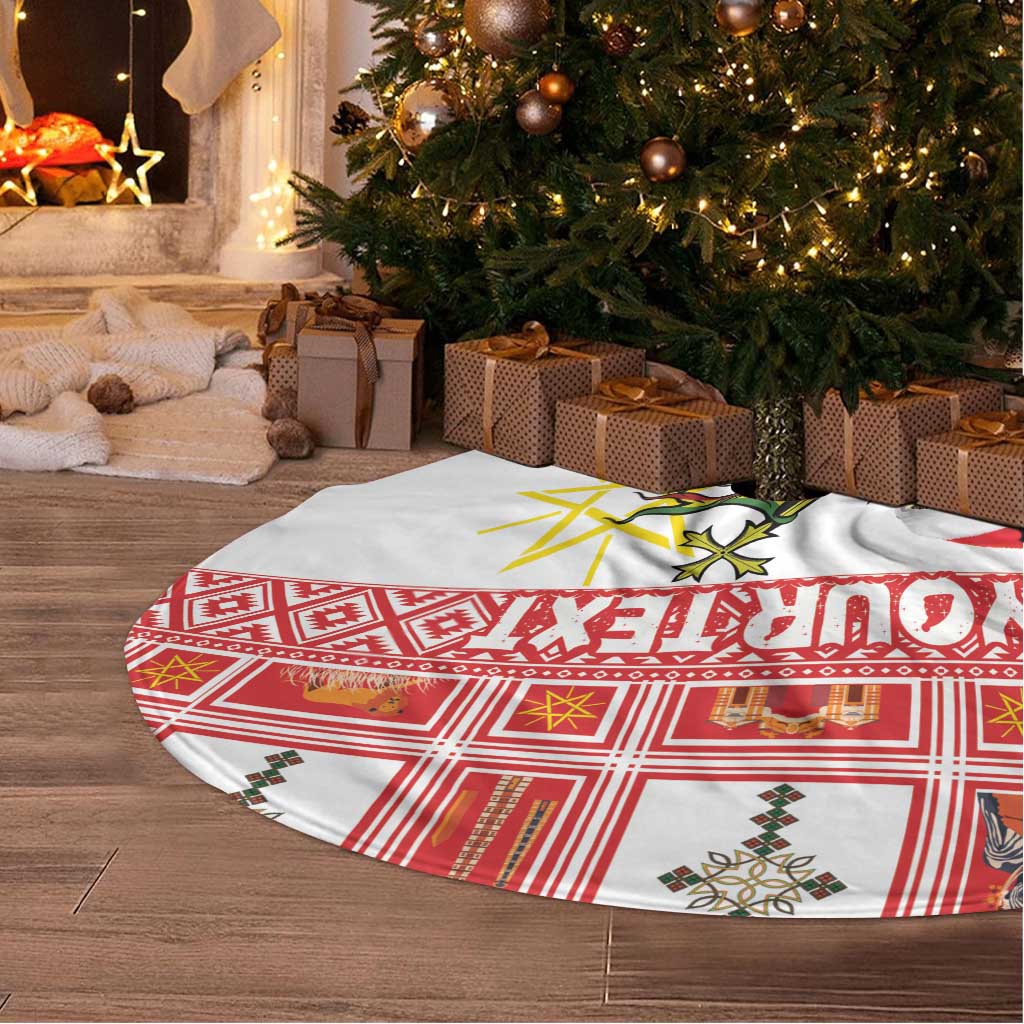 Personalized Ethiopia Christmas Tree Skirt Lion of Judah - Melikam Gena! - Wonder Print Shop