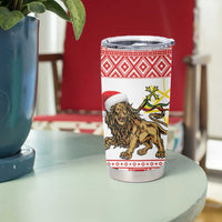 Personalized Ethiopia Christmas Tumbler Cup Lion of Judah - Melikam Gena! - Wonder Print Shop