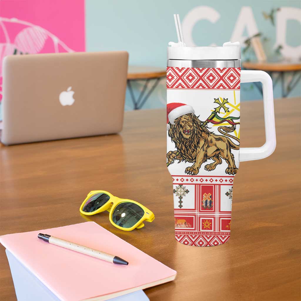 Personalized Ethiopia Christmas Tumbler With Handle Lion of Judah - Melikam Gena! - Wonder Print Shop