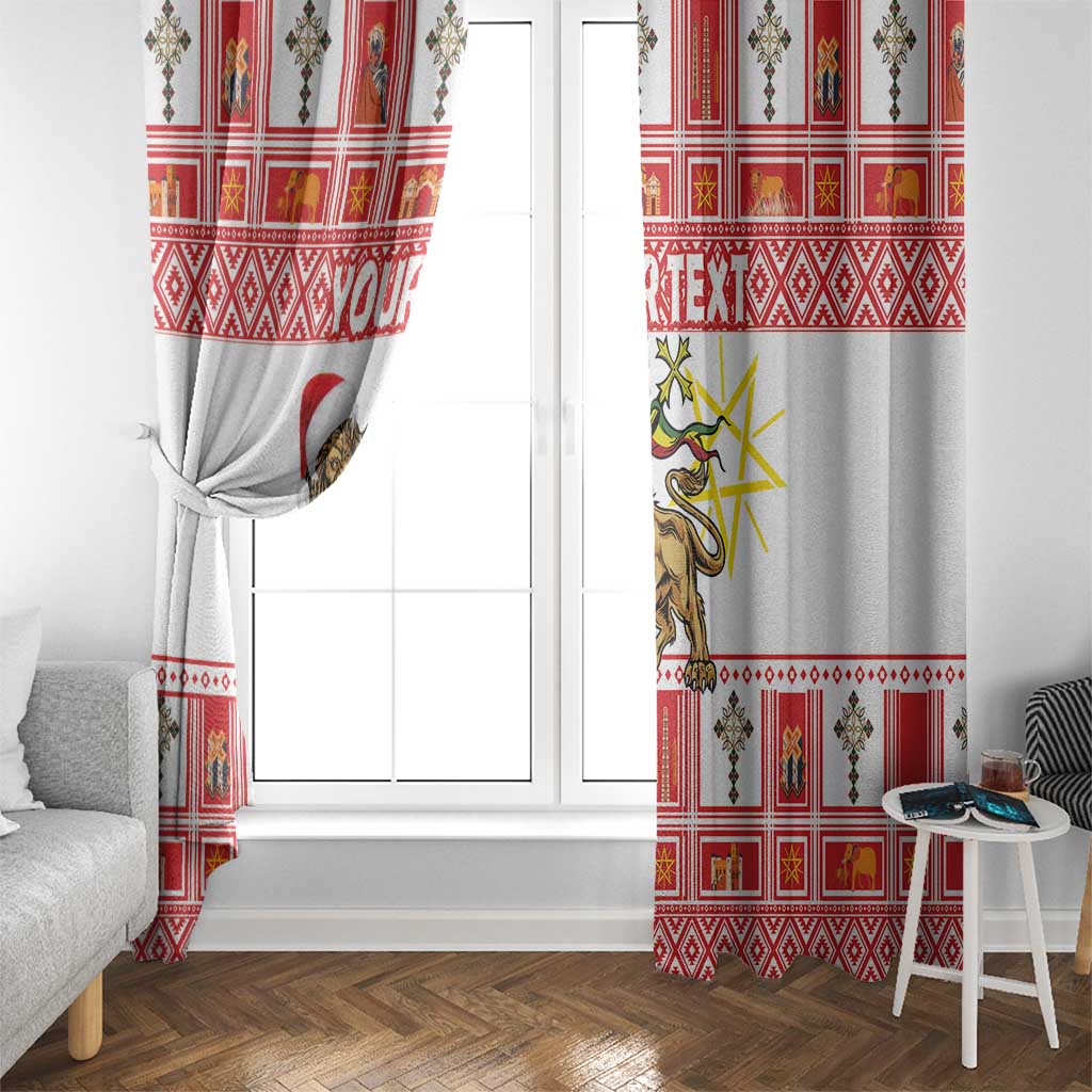 Personalized Ethiopia Christmas Window Curtain Lion of Judah - Melikam Gena! - Wonder Print Shop