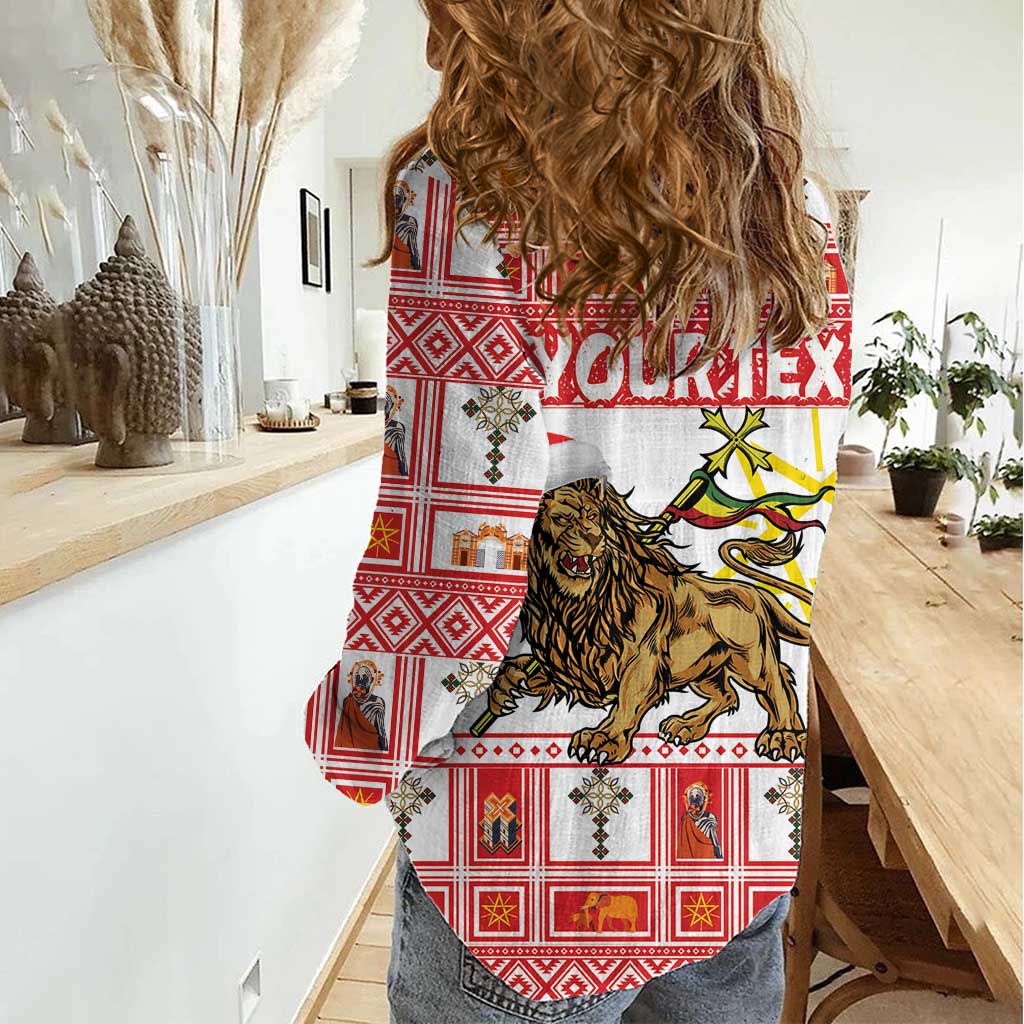 Personalized Ethiopia Christmas Women Casual Shirt Lion of Judah - Melikam Gena! - Wonder Print Shop