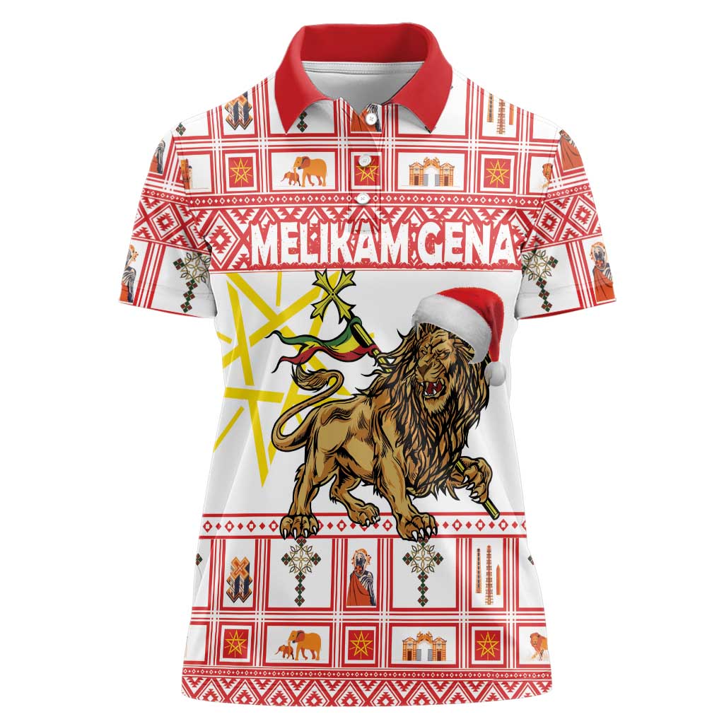 Personalized Ethiopia Christmas Women Polo Shirt Lion of Judah - Melikam Gena! - Wonder Print Shop