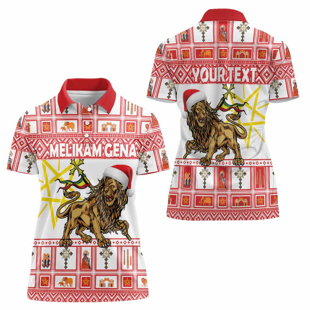 Personalized Ethiopia Christmas Women Polo Shirt Lion of Judah - Melikam Gena! - Wonder Print Shop
