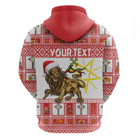 Personalized Ethiopia Christmas Zip Hoodie Lion of Judah - Melikam Gena! - Wonder Print Shop