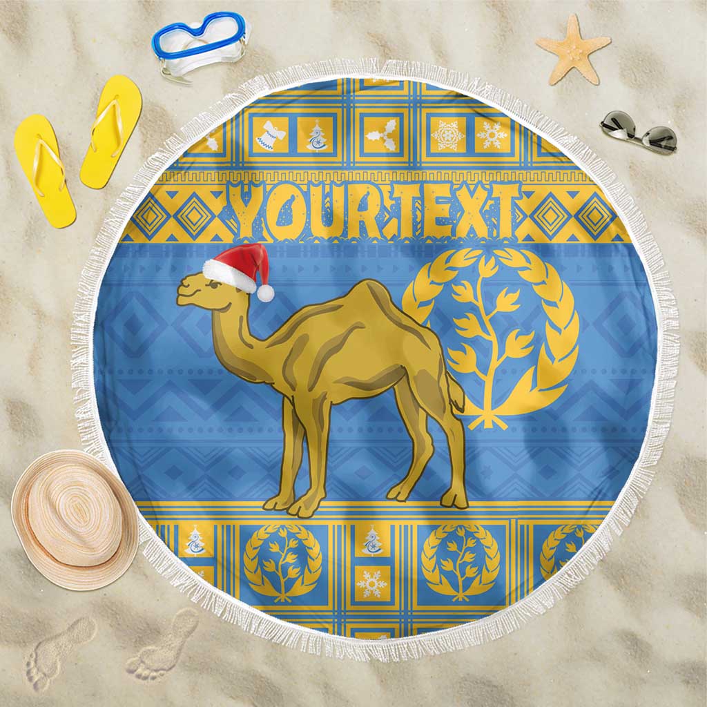 Personalized Eritrea Christmas Beach Blanket Ruhus Beal Lidet - National Emblem - Wonder Print Shop