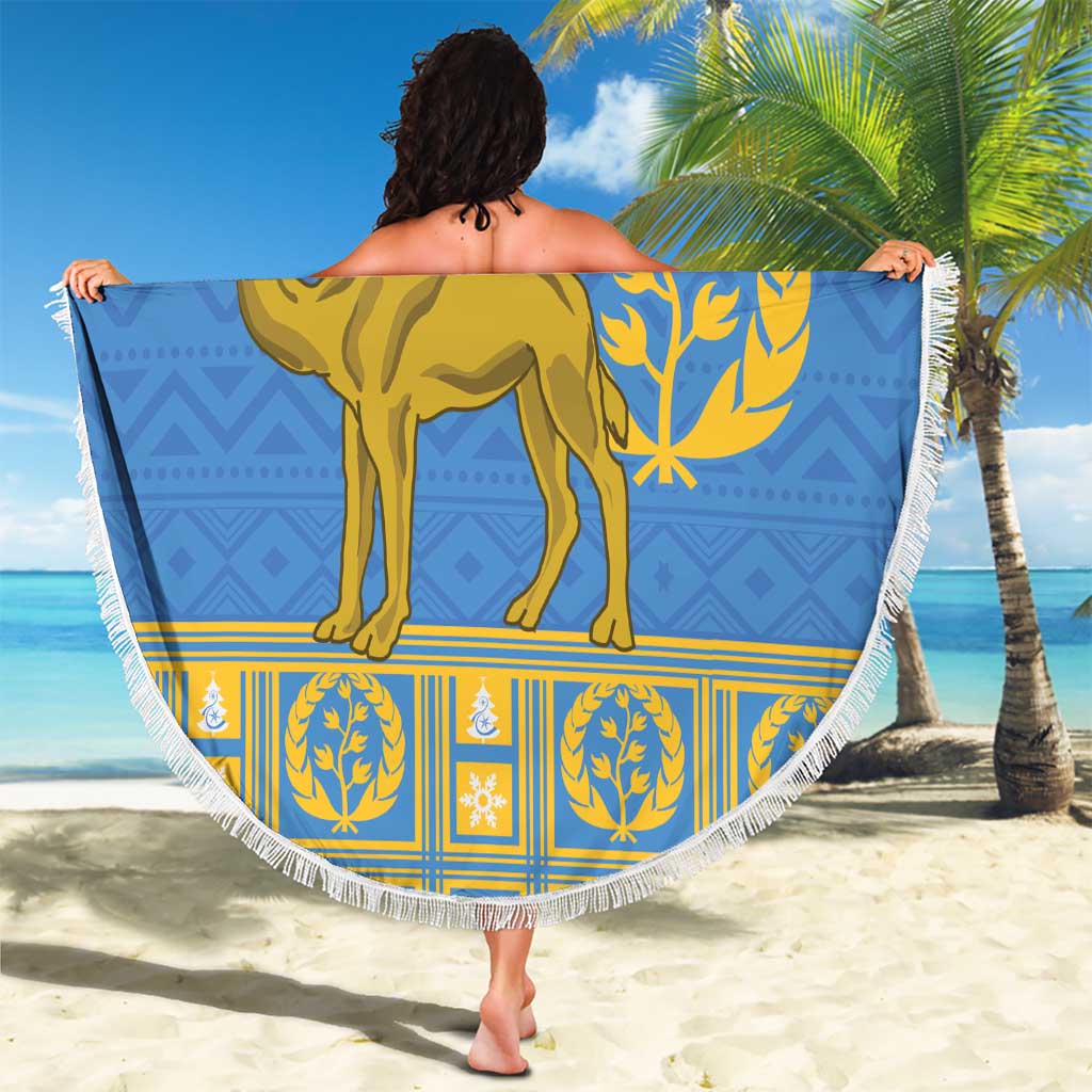 Personalized Eritrea Christmas Beach Blanket Ruhus Beal Lidet - National Emblem - Wonder Print Shop