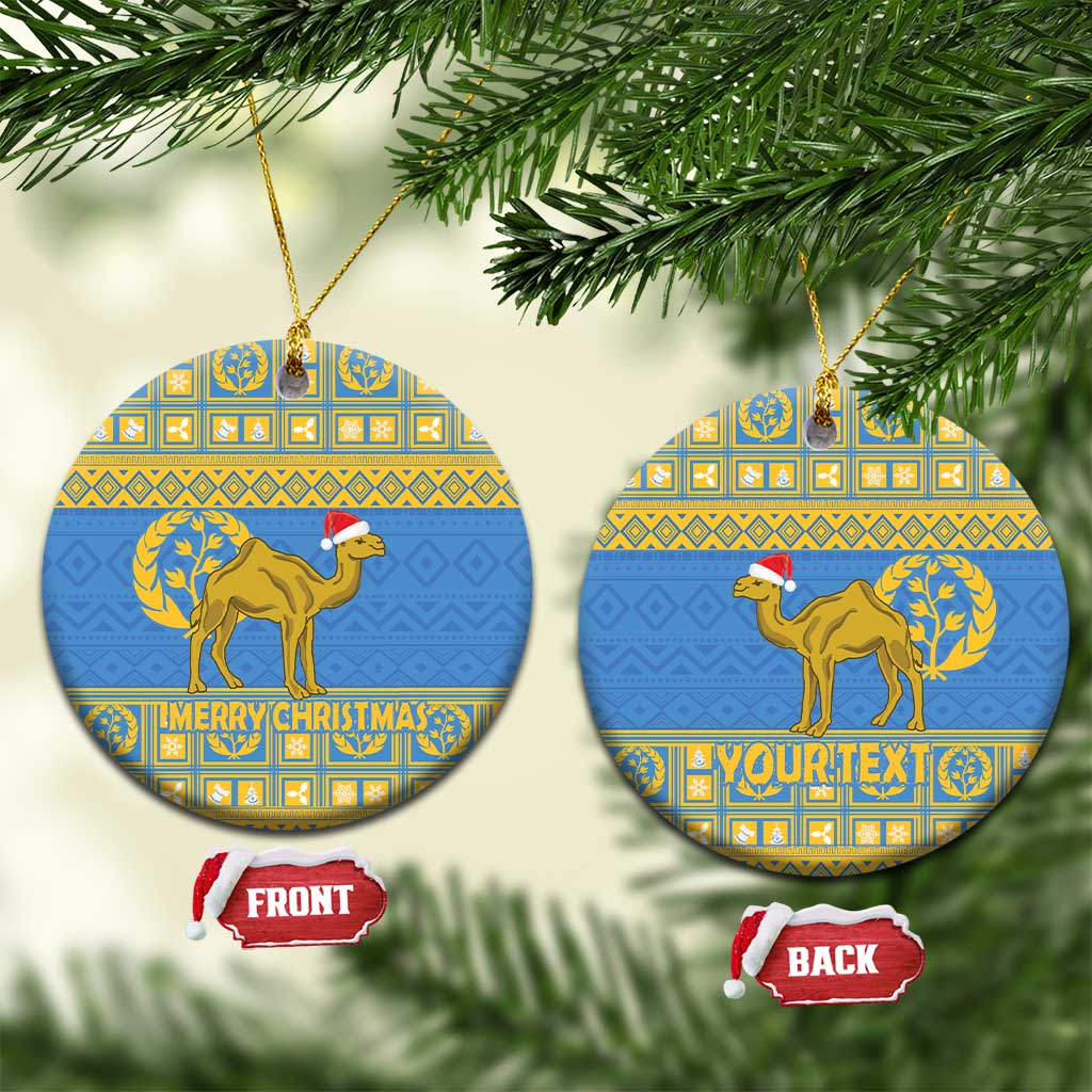 Personalized Eritrea Christmas Ceramic Ornament Ruhus Beal Lidet - National Emblem - Wonder Print Shop