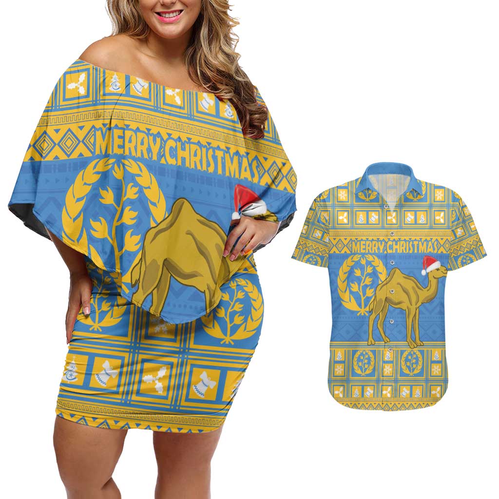 Personalized Eritrea Christmas Couples Matching Off Shoulder Short Dress and Hawaiian Shirt Ruhus Beal Lidet - National Emblem - Wonder Print Shop
