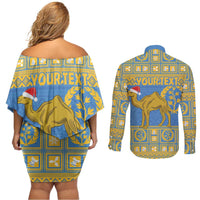 Personalized Eritrea Christmas Couples Matching Off Shoulder Short Dress and Long Sleeve Button Shirt Ruhus Beal Lidet - National Emblem - Wonder Print Shop