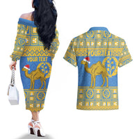 Personalized Eritrea Christmas Couples Matching Off The Shoulder Long Sleeve Dress and Hawaiian Shirt Ruhus Beal Lidet - National Emblem - Wonder Print Shop