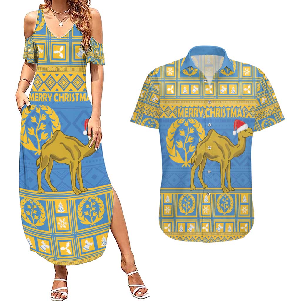 Personalized Eritrea Christmas Couples Matching Summer Maxi Dress and Hawaiian Shirt Ruhus Beal Lidet - National Emblem - Wonder Print Shop
