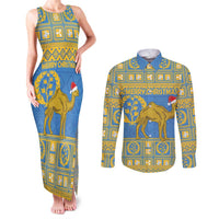 Personalized Eritrea Christmas Couples Matching Tank Maxi Dress and Long Sleeve Button Shirt Ruhus Beal Lidet - National Emblem - Wonder Print Shop