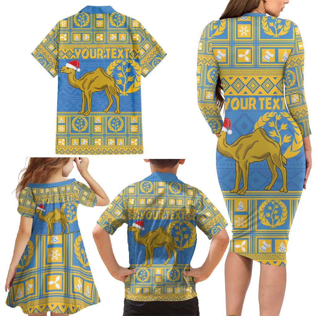 Personalized Eritrea Christmas Family Matching Long Sleeve Bodycon Dress and Hawaiian Shirt Ruhus Beal Lidet - National Emblem - Wonder Print Shop