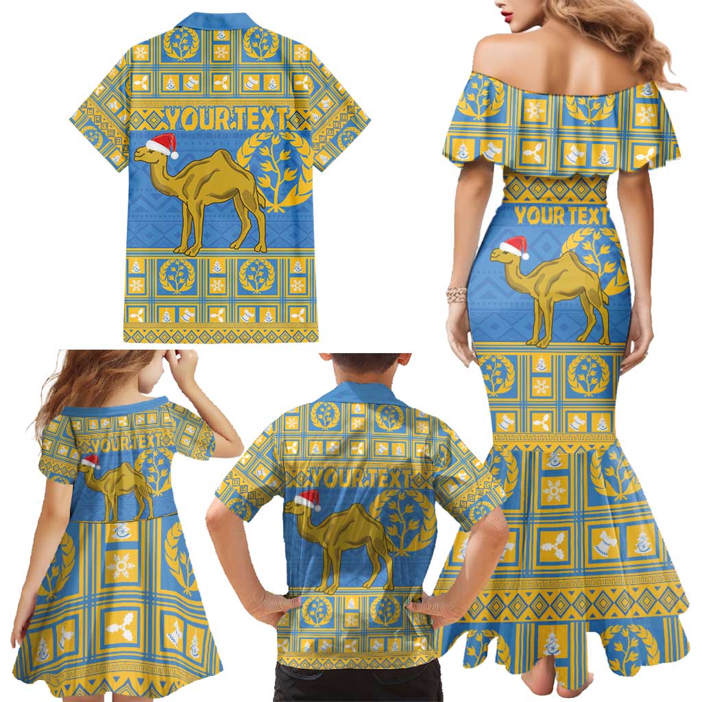 Personalized Eritrea Christmas Family Matching Mermaid Dress and Hawaiian Shirt Ruhus Beal Lidet - National Emblem - Wonder Print Shop