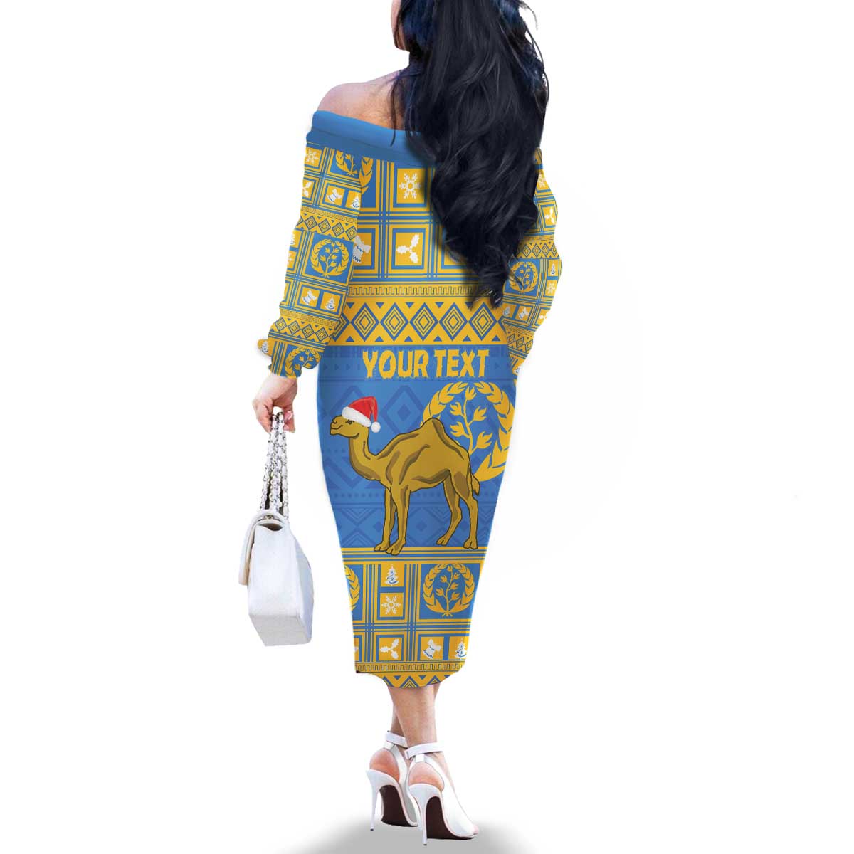 Personalized Eritrea Christmas Family Matching Off The Shoulder Long Sleeve Dress and Hawaiian Shirt Ruhus Beal Lidet - National Emblem - Wonder Print Shop