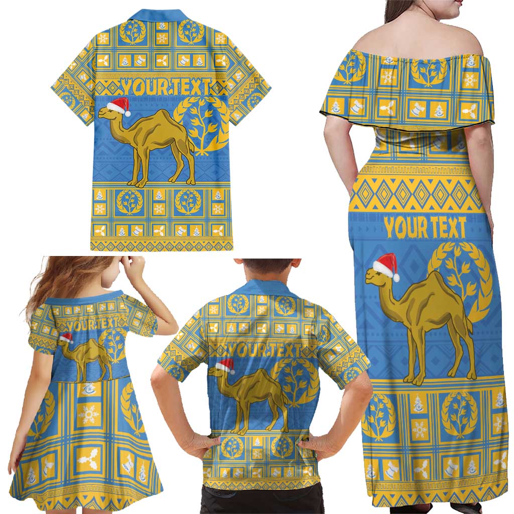 Personalized Eritrea Christmas Family Matching Off Shoulder Maxi Dress and Hawaiian Shirt Ruhus Beal Lidet - National Emblem - Wonder Print Shop