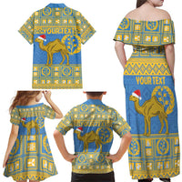 Personalized Eritrea Christmas Family Matching Off Shoulder Maxi Dress and Hawaiian Shirt Ruhus Beal Lidet - National Emblem - Wonder Print Shop