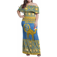 Personalized Eritrea Christmas Family Matching Off Shoulder Maxi Dress and Hawaiian Shirt Ruhus Beal Lidet - National Emblem - Wonder Print Shop