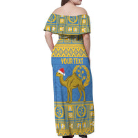 Personalized Eritrea Christmas Family Matching Off Shoulder Maxi Dress and Hawaiian Shirt Ruhus Beal Lidet - National Emblem - Wonder Print Shop