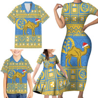 Personalized Eritrea Christmas Family Matching Short Sleeve Bodycon Dress and Hawaiian Shirt Ruhus Beal Lidet - National Emblem - Wonder Print Shop