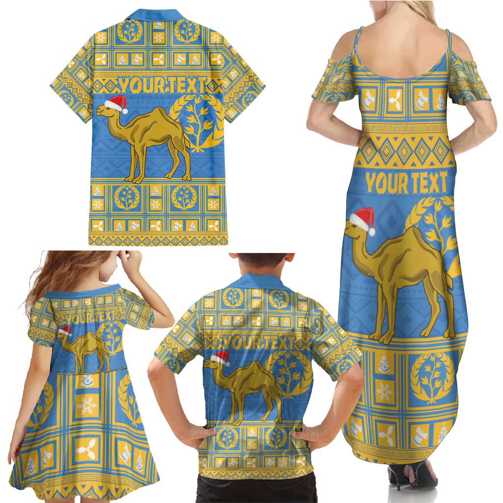 Personalized Eritrea Christmas Family Matching Summer Maxi Dress and Hawaiian Shirt Ruhus Beal Lidet - National Emblem - Wonder Print Shop