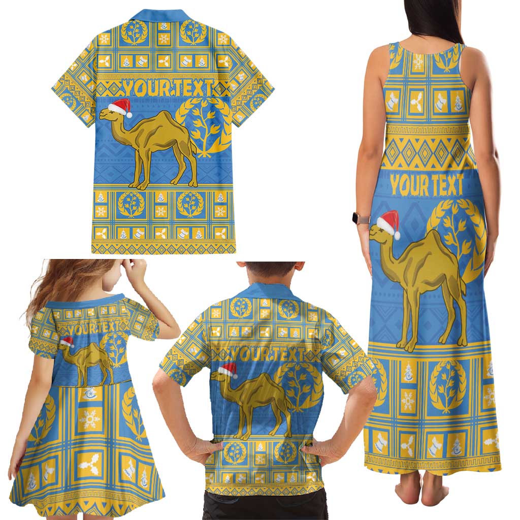 Personalized Eritrea Christmas Family Matching Tank Maxi Dress and Hawaiian Shirt Ruhus Beal Lidet - National Emblem - Wonder Print Shop