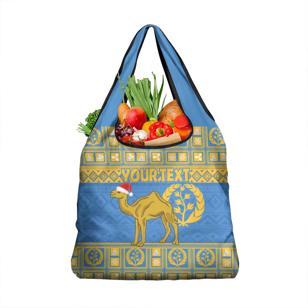 Personalized Eritrea Christmas Grocery Bag Ruhus Beal Lidet - National Emblem